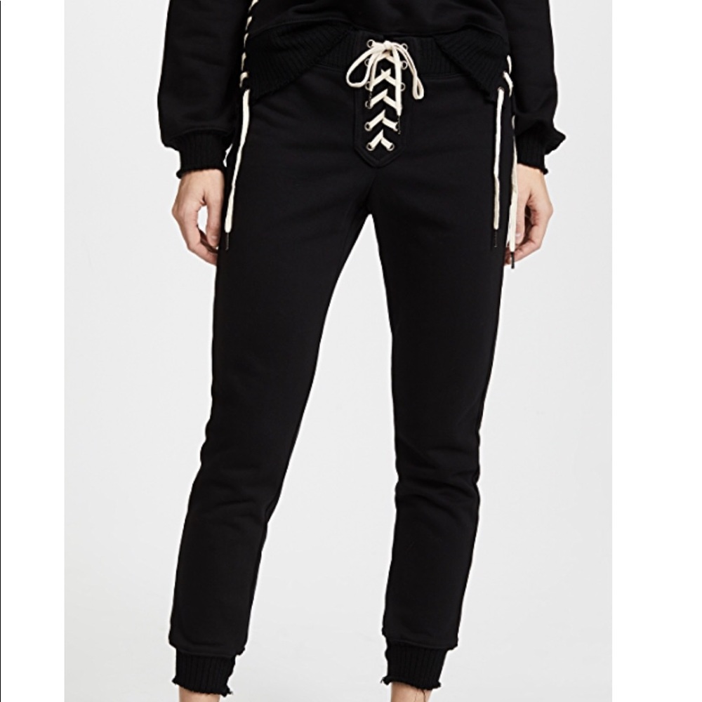 Pam & Gela distressed lace up sweatsuit set - Picture 2 of 9